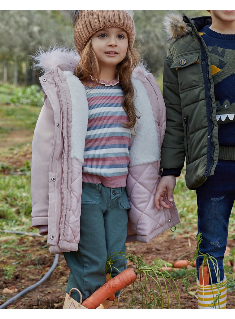 Girl΄s elastic, wide leg pants | DESERT GREEN