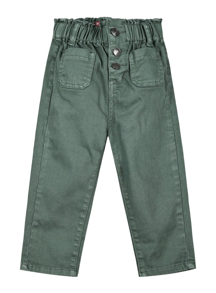 Girl΄s elastic, wide leg pants | DESERT GREEN