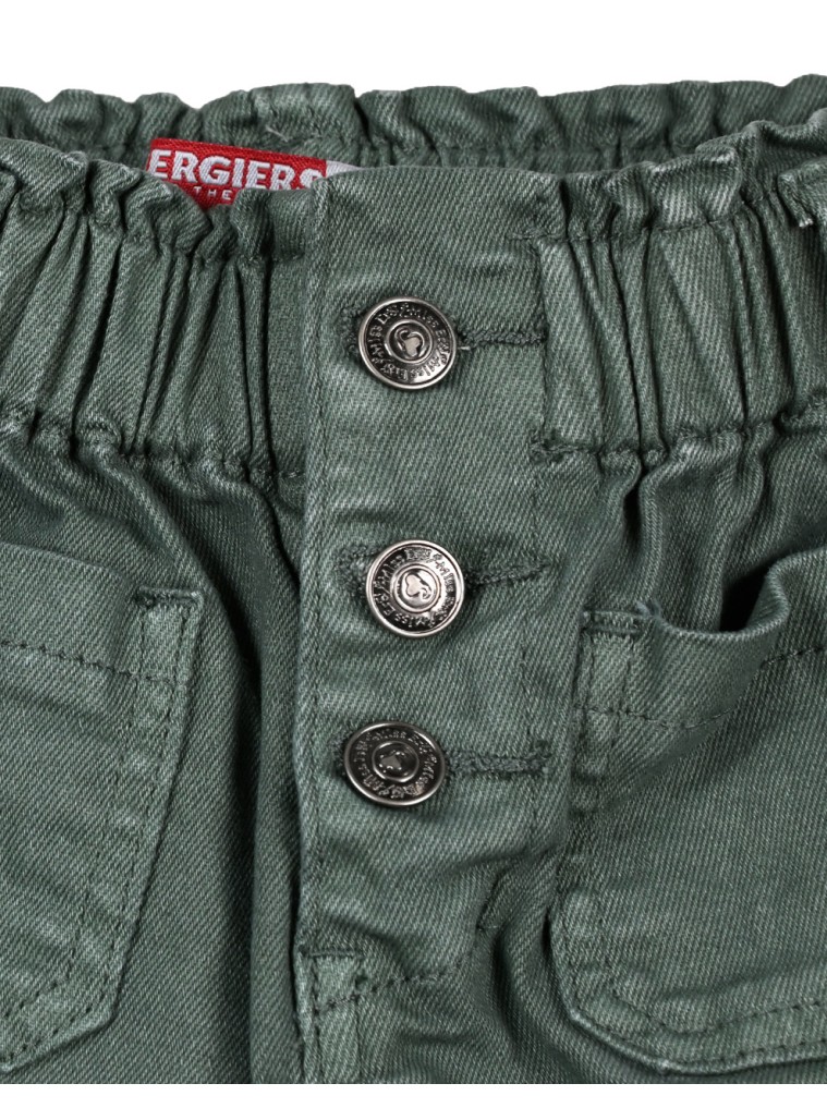 Girl΄s elastic, wide leg pants | DESERT GREEN