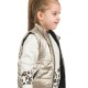 Girl΄s raglan fleece blouse with leopard animal print | ECRU
