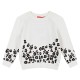 Girl΄s raglan fleece blouse with leopard animal print | ECRU
