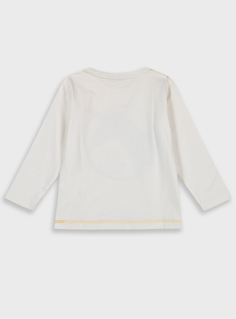 Girl΄s jersey blouse with print | ECRU