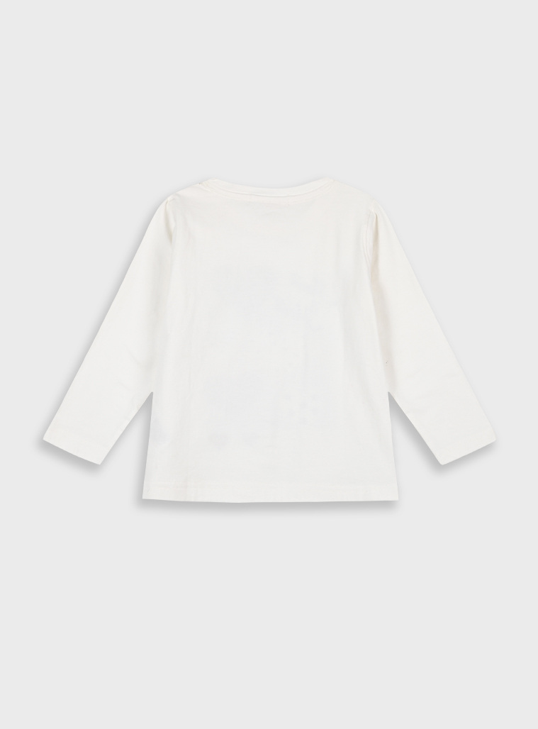 Girl΄s jersey blouse with print | ECRU