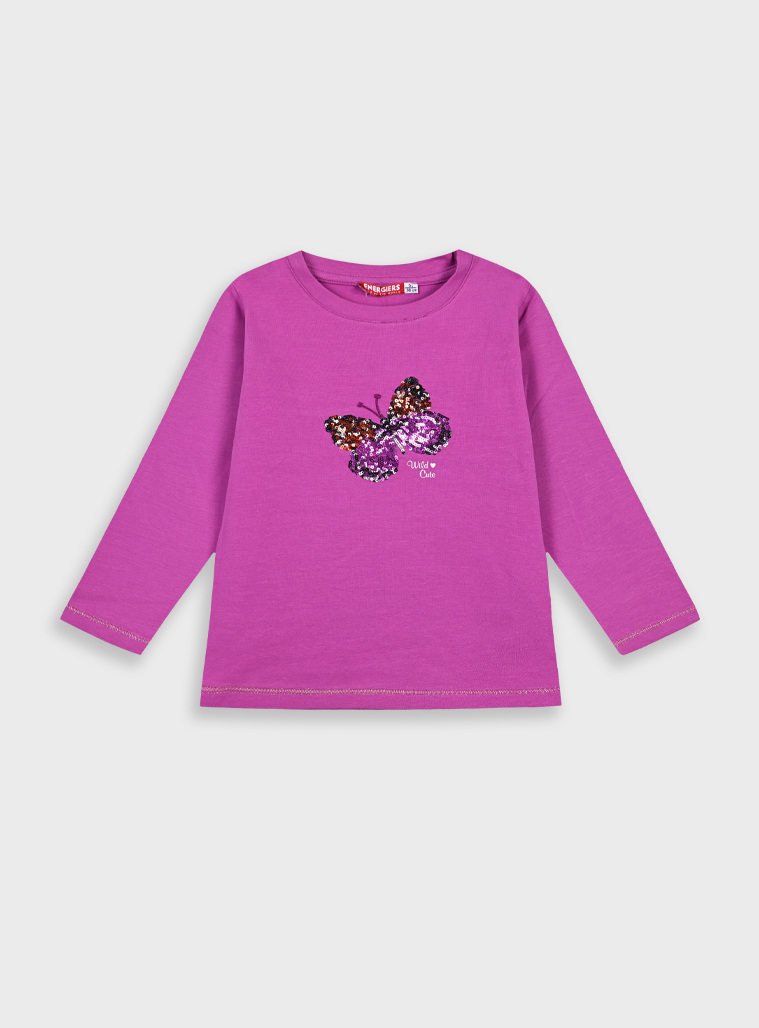 Girl΄s jersey blouse with sequins | DAHLIA