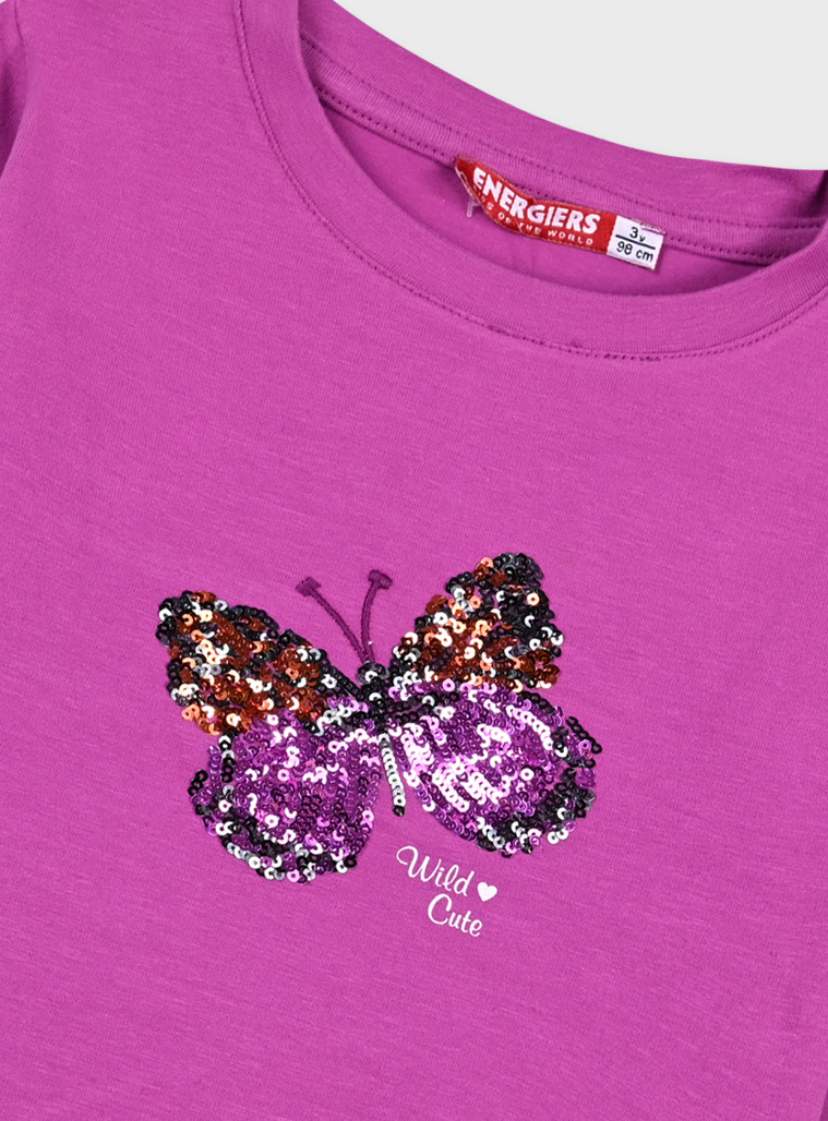 Girl΄s jersey blouse with sequins | DAHLIA