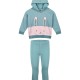 Girl΄s set of fleece blouse with hood and long leggings | MINT GREEN