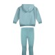 Girl΄s set of fleece blouse with hood and long leggings | MINT GREEN