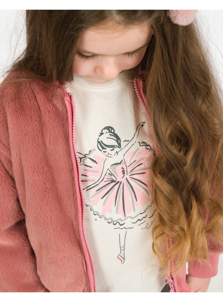 Μπλούζα μακό με τύπωμα για κορίτσι | ΕΚΡΟΥ Μπλούζα μακό με τύπωμα για κορίτσι | ΕΚΡΟΥ