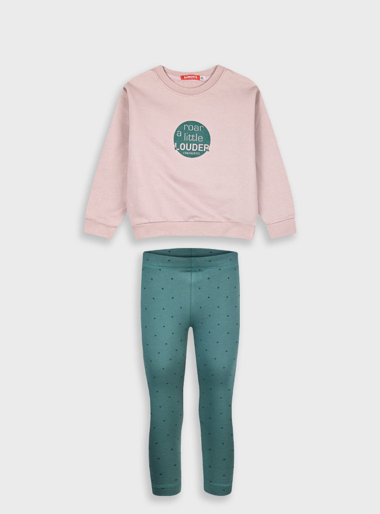 Σετ φούτερ μπλούζα και μακρύ κολάν πουά για κορίτσι | ΦΥΣΤΙΚΙ