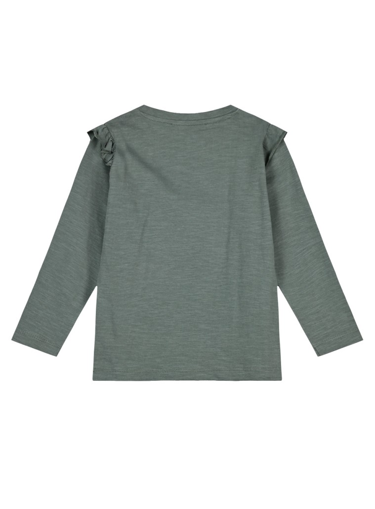 Girl΄s jersey blouse with print | DESERT GREEN