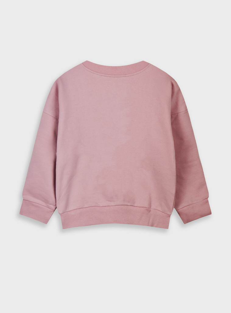 Girl΄s fleece blouse with print | ROSE PETAL