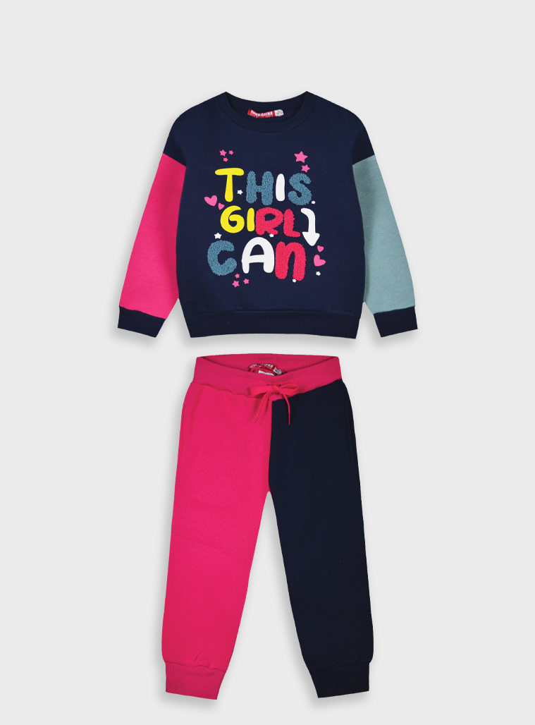 Σετ φούτερ μπλούζα και παντελόνι με διάφορα χρωματικά τμήματα | ΦΟΥΞ