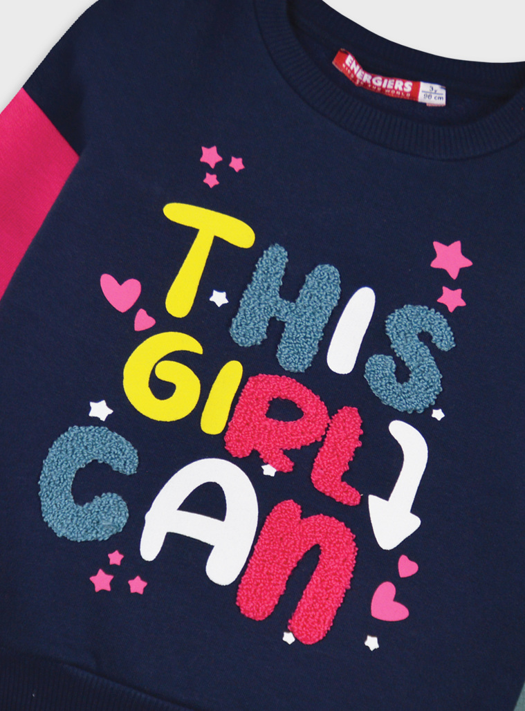 Girl΄s block colour fleece set | FUCSHIA