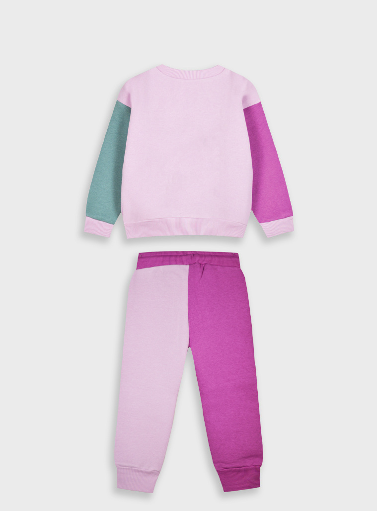 Girl΄s block colour fleece set | DAHLIA