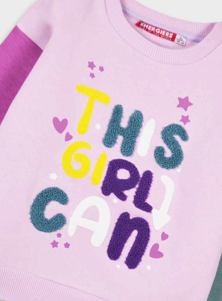 Girl΄s block colour fleece set | DAHLIA