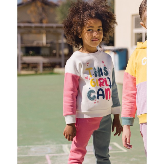 Girl΄s block colour fleece set | LIGHT CORAL Girl΄s block colour fleece set | LIGHT CORAL