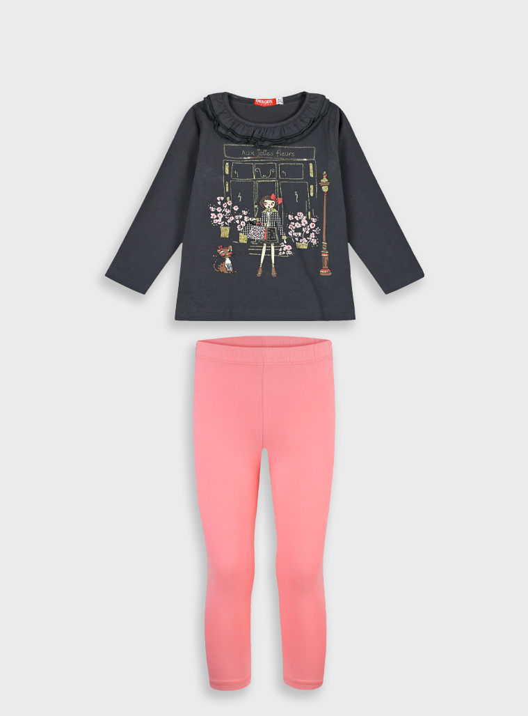 Cotton set with print for girls | FRAISE