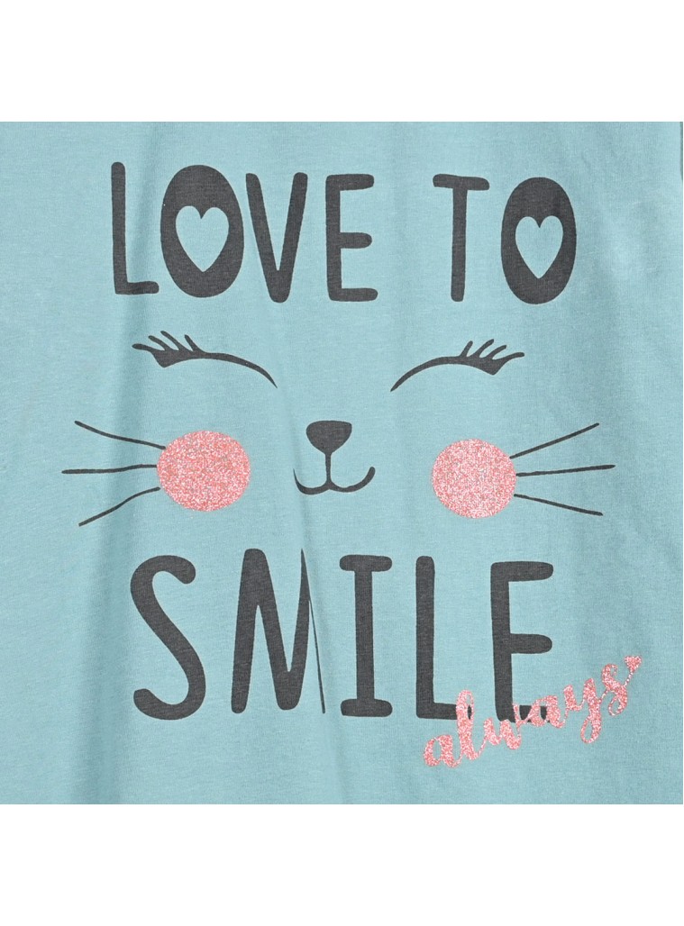 Βαμβακερό σετ με τύπωμα για κορίτσι | ΑΝΟΙΧΤΟ ΚΟΡΑΛΛΙ