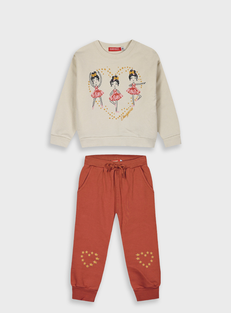 Βαμβακερό σετ με τύπωμα για κορίτσι | ΠΕΡΛΕ