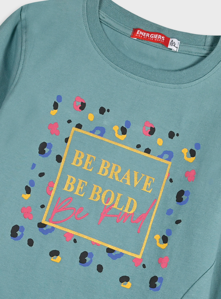 Cotton set with print for girls | DARK GREY