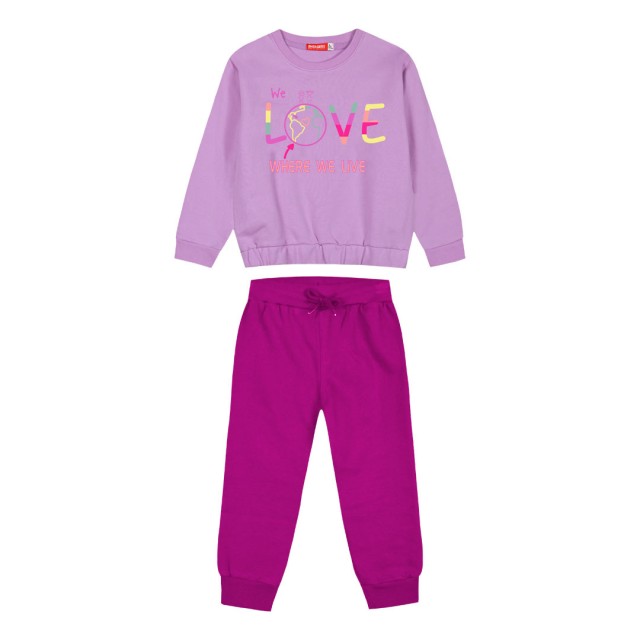 Energiers βαμβακερό φούτερ σετ με τύπωμα για κορίτσι | ΝΤΑΛΙΑ