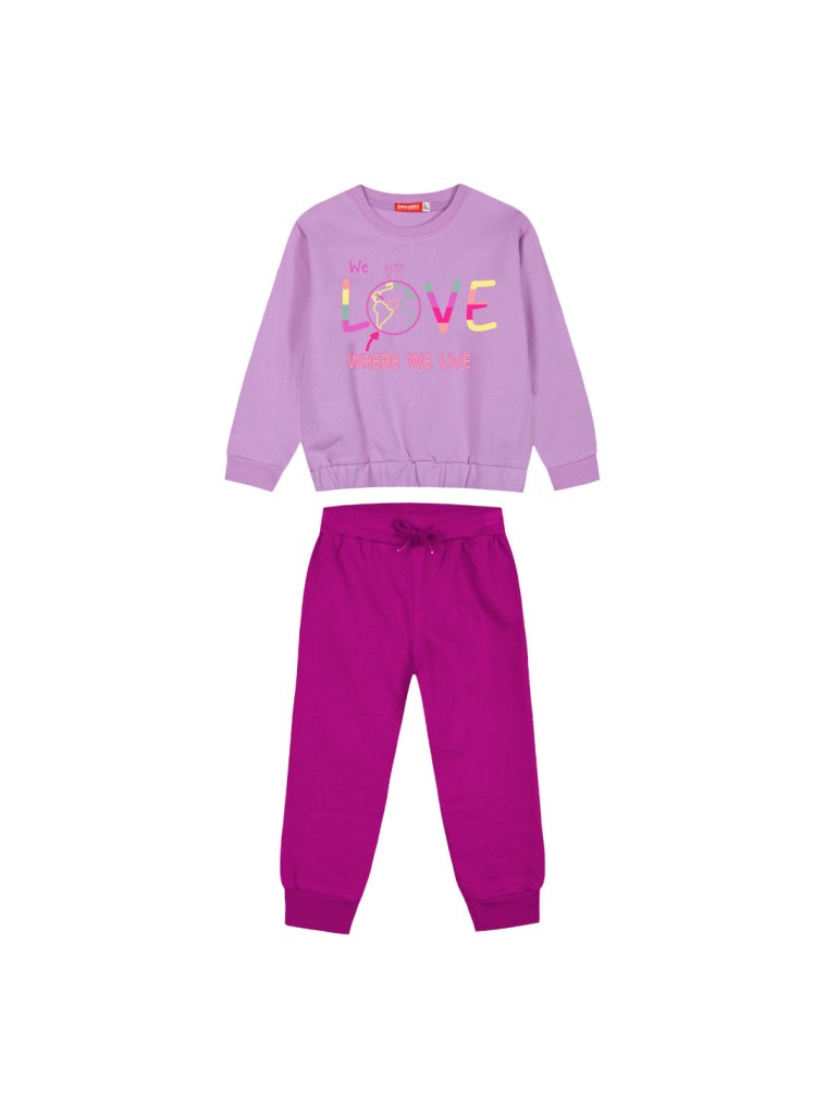 Energiers βαμβακερό φούτερ σετ με τύπωμα για κορίτσι | ΝΤΑΛΙΑ