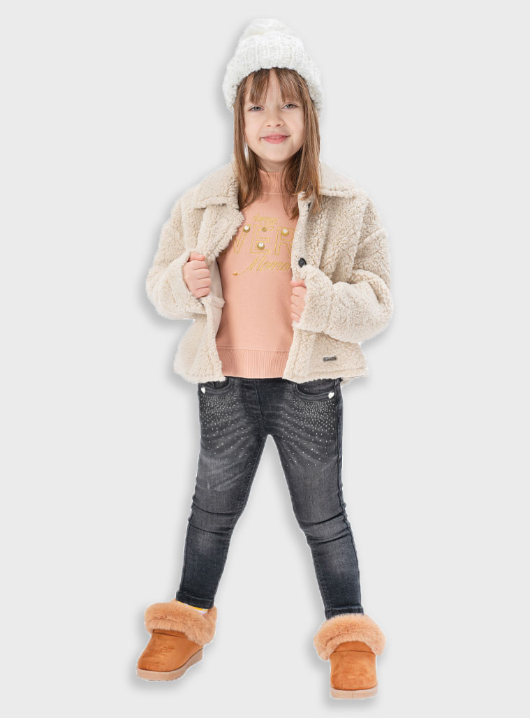 Elastic jeans for girls | BLACK DENIM Elastic jeans for girls | BLACK DENIM