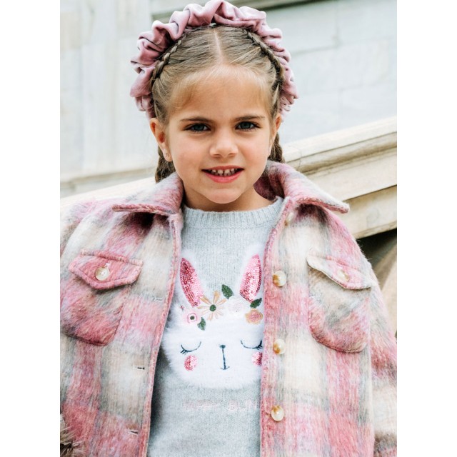 Knit sweater for girls | GREY MELANGE