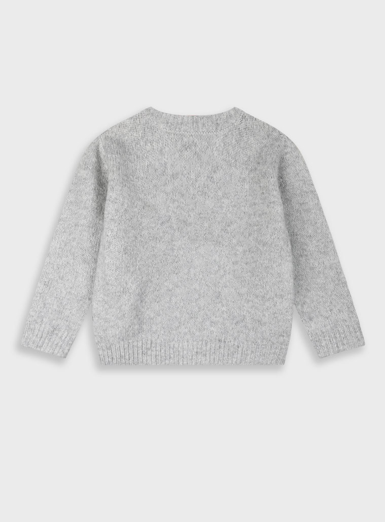Knit sweater for girls | GREY MELANGE
