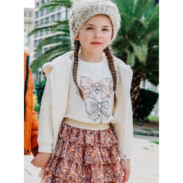 Printed tulle skirt for girls | ALL OVER PRINT