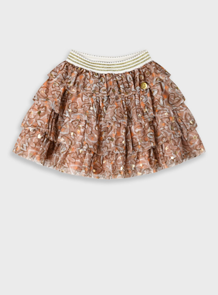 Printed tulle skirt for girls | ALL OVER PRINT
