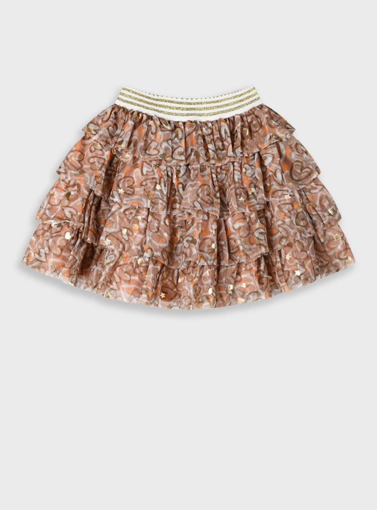 Printed tulle skirt for girls | ALL OVER PRINT