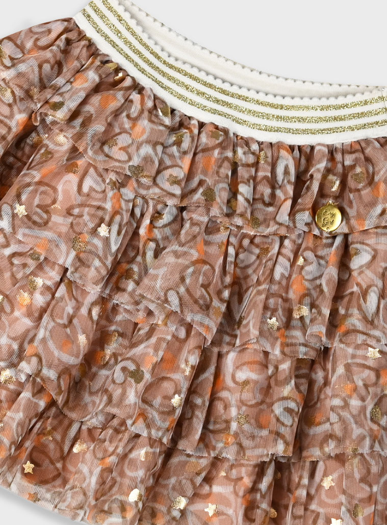 Printed tulle skirt for girls | ALL OVER PRINT