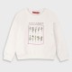 Fleece sweatshirt with print for girls | ECRU Fleece sweatshirt with print for girls | ECRU