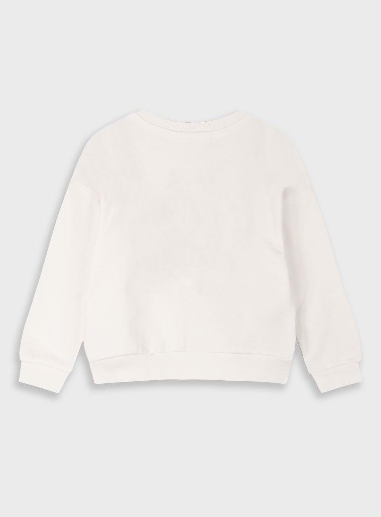 Fleece sweatshirt with print for girls | ECRU Fleece sweatshirt with print for girls | ECRU
