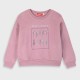 Fleece sweatshirt with print for girls | DUSTY LILAC