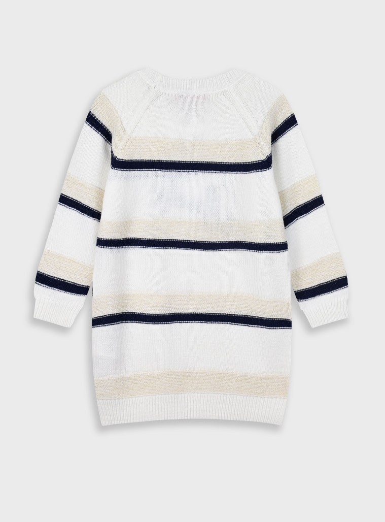 Knit stripped dress for girls | STRIPPED PRINT
