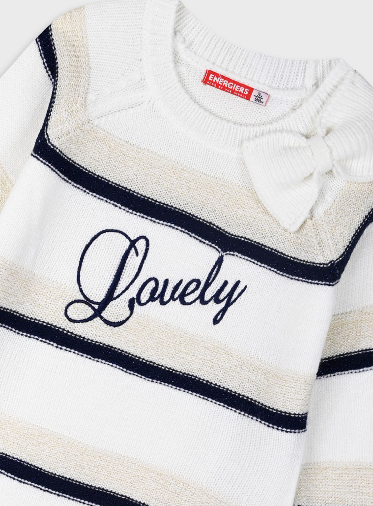 Knit stripped dress for girls | STRIPPED PRINT