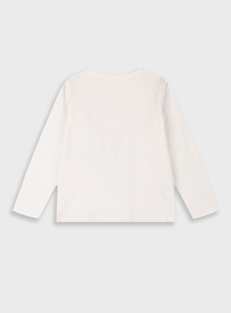 Jersey shirt with print for girls | ECRU Jersey shirt with print for girls | ECRU