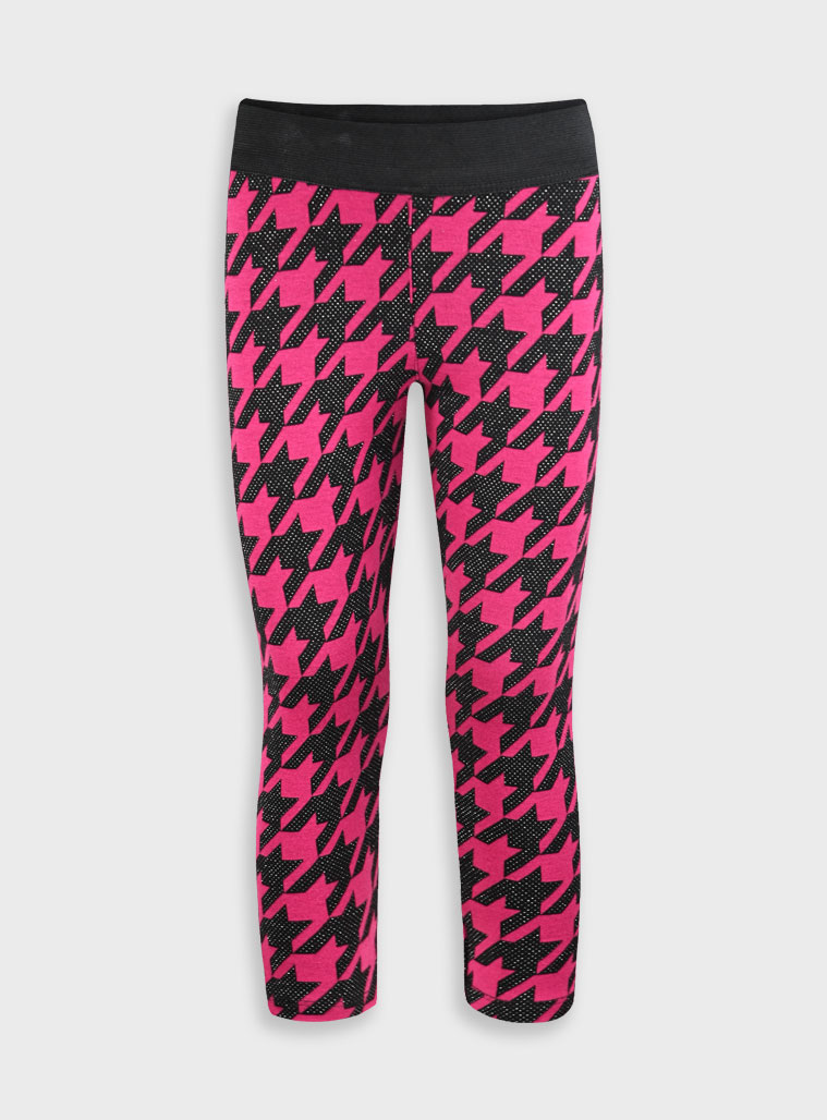 Houndstooth leggings for girls | MAGENTA Houndstooth leggings for girls | MAGENTA