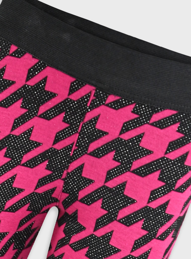 Houndstooth leggings for girls | MAGENTA Houndstooth leggings for girls | MAGENTA