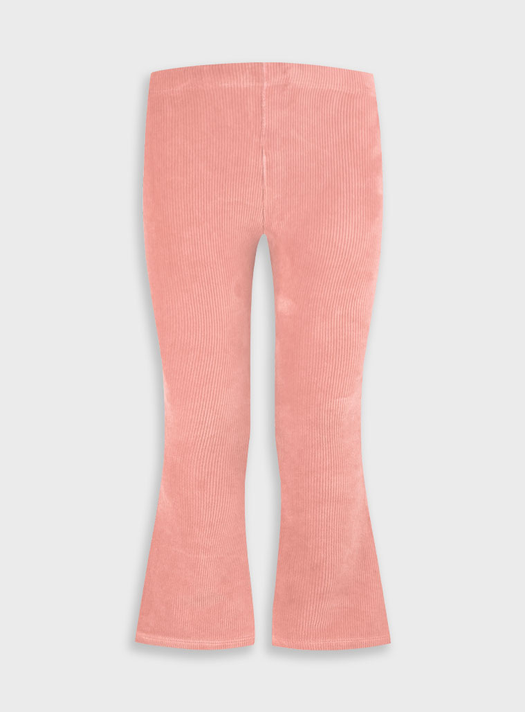 Flared ribbed leggings for girls | DUSTY PINK
