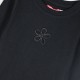 Ribbed shirt with flower opening for girls | BLACK