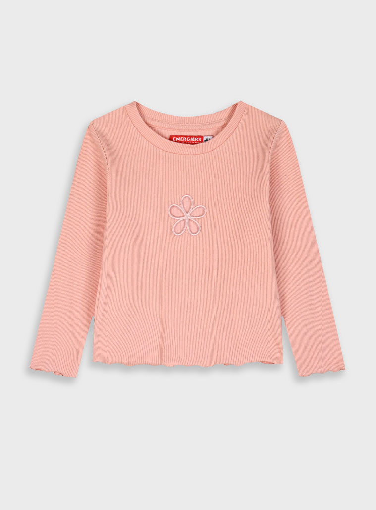 Ριπ μπλούζα με κενό λουλούδι για κορίτσι | ΣΚΟΝΙΣΜΕΝΟ ΡΟΖ Ριπ μπλούζα με κενό λουλούδι για κορίτσι | ΣΚΟΝΙΣΜΕΝΟ ΡΟΖ