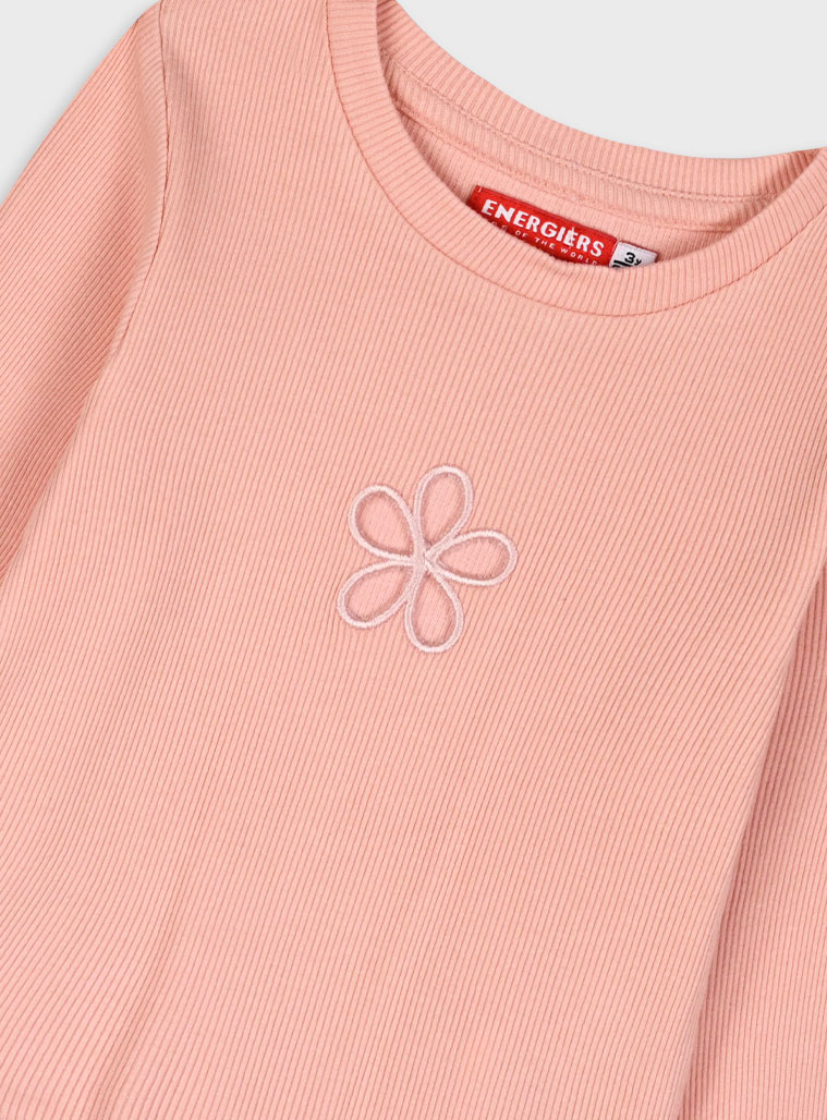 Ριπ μπλούζα με κενό λουλούδι για κορίτσι | ΣΚΟΝΙΣΜΕΝΟ ΡΟΖ Ριπ μπλούζα με κενό λουλούδι για κορίτσι | ΣΚΟΝΙΣΜΕΝΟ ΡΟΖ