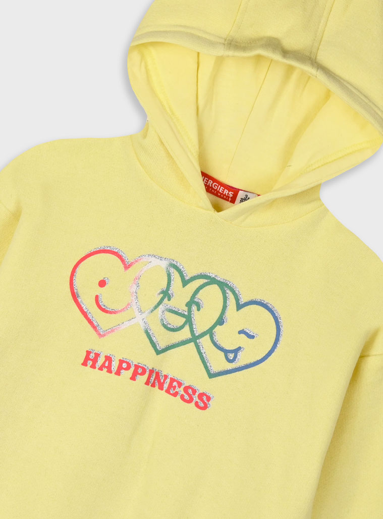 Fleece tracksuit set with print for girls | MAGENTA