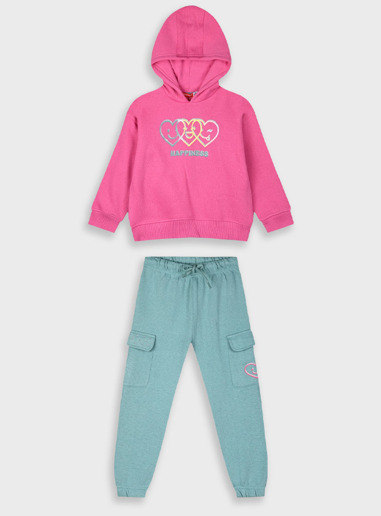 Σετ φούτερ φόρμας με τύπωμα για κορίτσι | ΜΕΝΤΑ