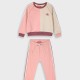 Fleece tracksuit set with embroidery for girls | DUSTY PINK Fleece tracksuit set with embroidery for girls | DUSTY PINK