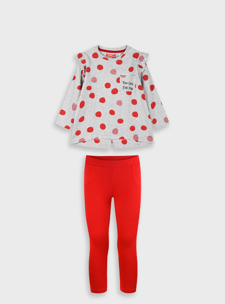 Set printed shirt with leggings for girls | RED Set printed shirt with leggings for girls | RED