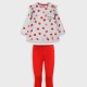 Set printed shirt with leggings for girls | RED